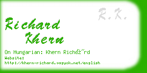 richard khern business card